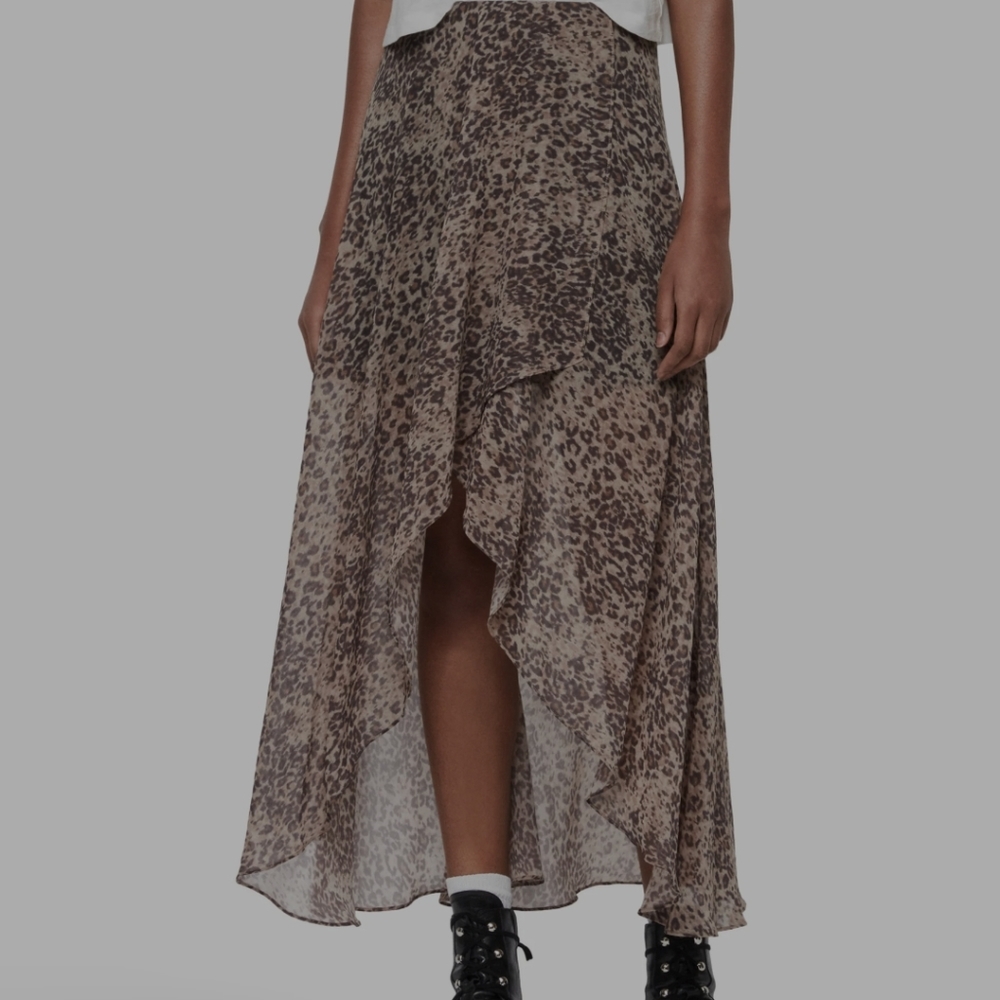 All saints sylvania leapord skirt